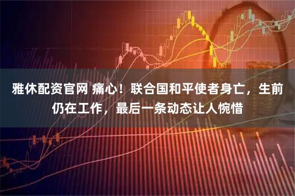 雅休配资官网 痛心！联合国和平使者身亡，生前仍在工作，最后一条动态让人惋惜
